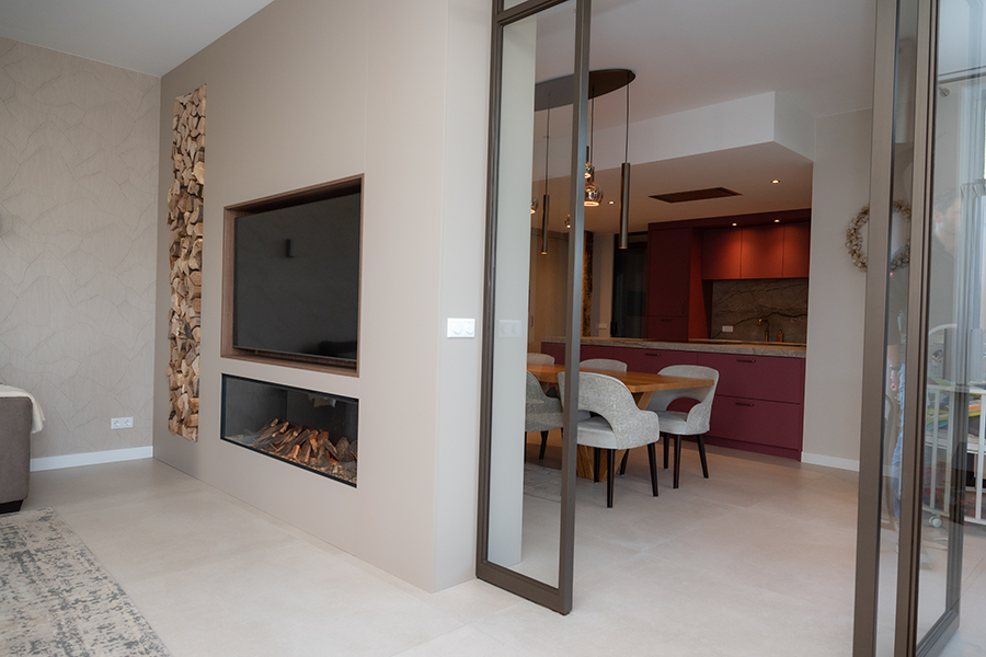 Interieur keuken en kamer